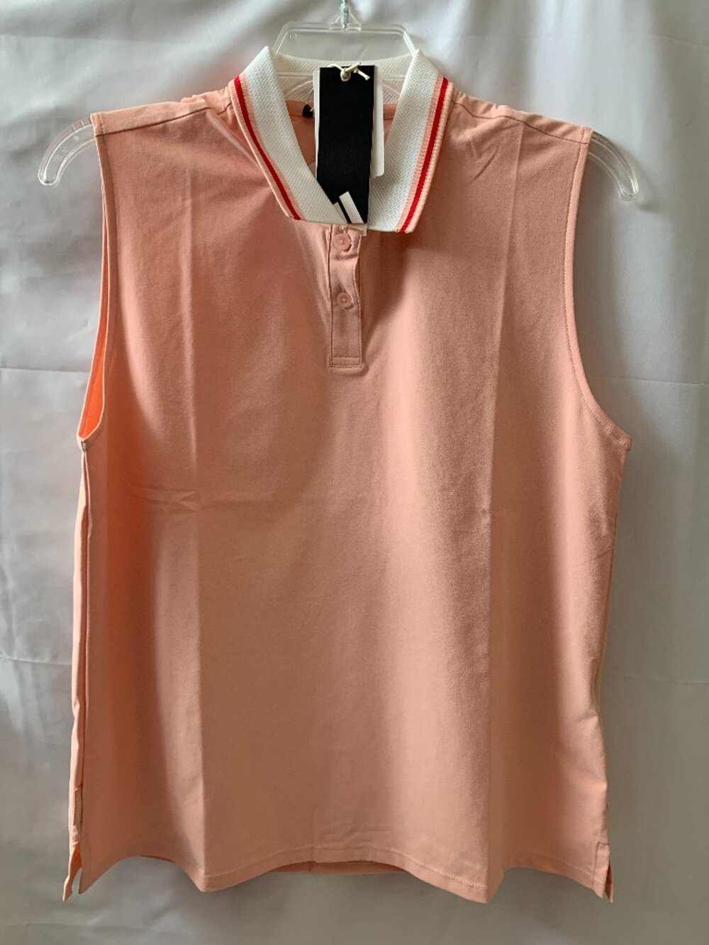 ADIDAS Beyond The Course Twistknit Sleeveless Golf Polo Top in Coral Sz MEDIUM